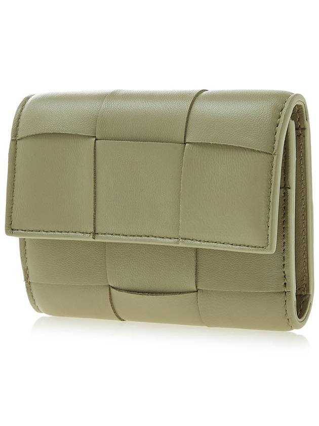 Intrecciato Tri-Fold Zip Half Wallet Khaki Green - BOTTEGA VENETA - BALAAN 3