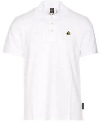 Men's Logo Patch Short Sleeve Polo Shirt White - MOOSE KNUCKLES - BALAAN 2