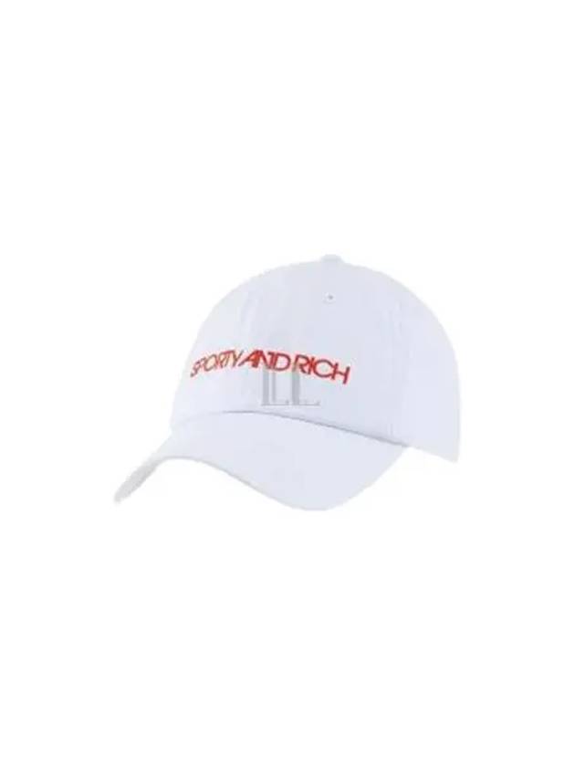 Embroidered Logo Cotton Ball Cap White - SPORTY & RICH - BALAAN 2