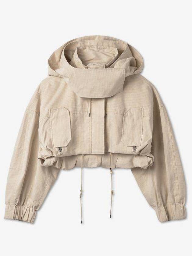 Women's La Raphia Crop Parka Beige - JACQUEMUS - BALAAN 2