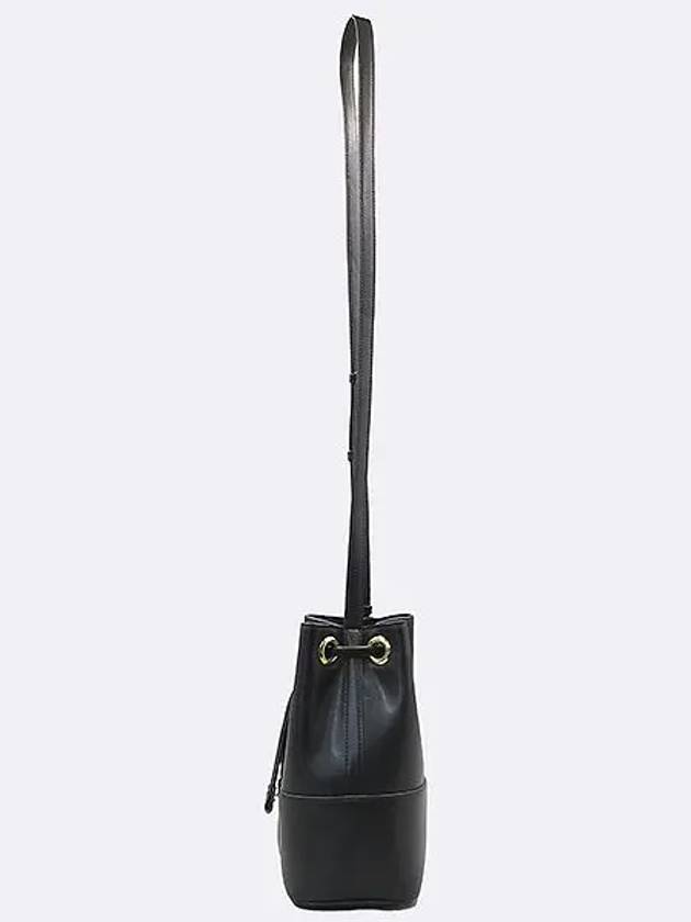 Ferragamo 21 H484 Black Leather Gancini Gold Bucket Shoulder Bag - SALVATORE FERRAGAMO - BALAAN 3