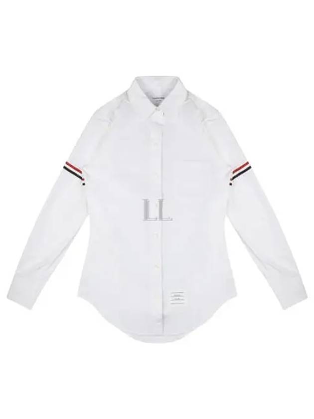 RWB Stripe Button Shirt White - THOM BROWNE - BALAAN 2