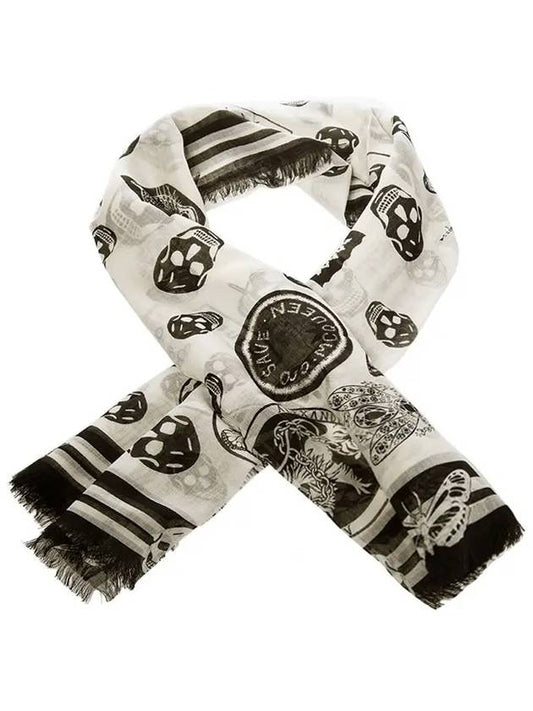 13th Anniversary Skull Multi Badge Scarf 458933 3881Q 9260 - ALEXANDER MCQUEEN - BALAAN 1