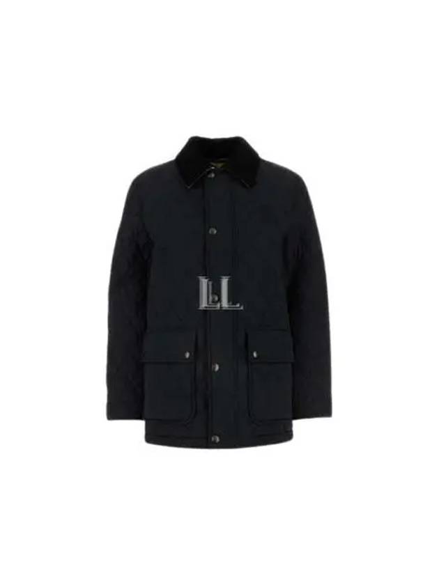 Barn Corduroy Collar Quilted Jacket Black - BURBERRY - BALAAN 2