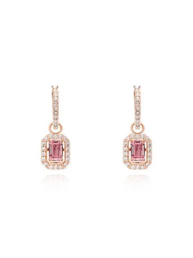 Una Octagon Drop Earrings Rose Gold Pink - SWAROVSKI - BALAAN 3