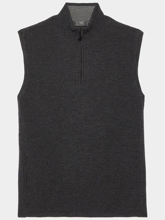 Men's Neck Zip Merino Wool Dunes Vest Dark Grey - G/FORE - BALAAN 2