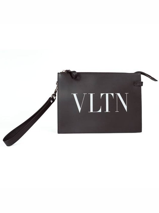 VLTN Logo Clutch Bag Black - VALENTINO - BALAAN 2