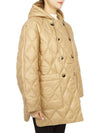 Shiny Quilt Hooded Jacket Beige - GANNI - BALAAN 5