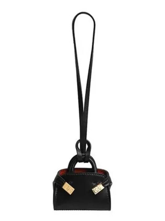 Gancini Hug Mini Charm Keyring Black - SALVATORE FERRAGAMO - BALAAN 2