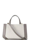 Signature V Logo Bicolor Tote Bag Grey - VALENTINO - BALAAN 4