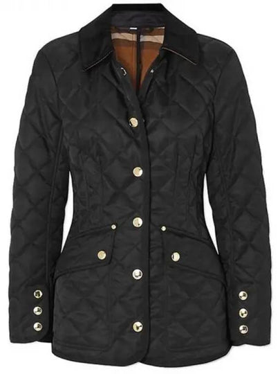 Corduroy Color Diamond Quilting Jacket Black - BURBERRY - BALAAN 2