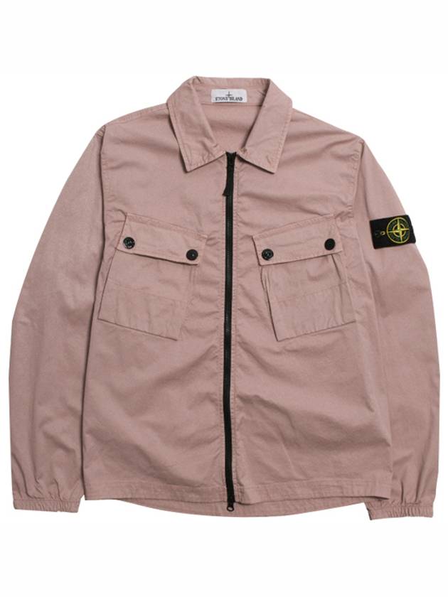 Men's Wappen Patch Two-Pocket Overshirt Zip-Up Jacket Rose Quartz - STONE ISLAND - BALAAN 2