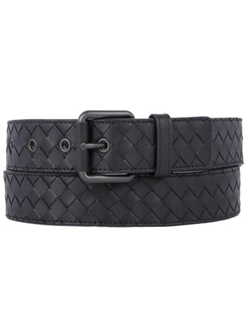 Men's Intrecciato Weaving Belt Black - BOTTEGA VENETA - BALAAN 1