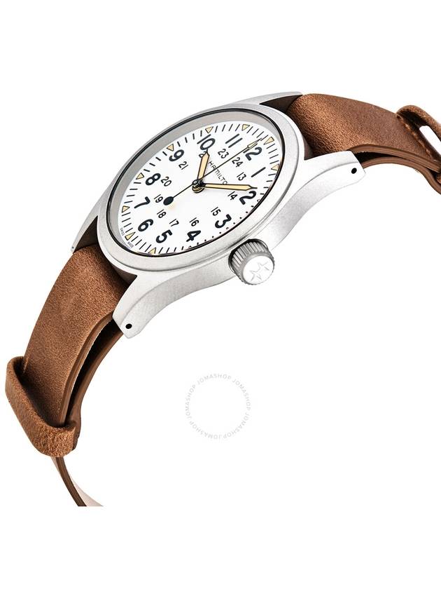 Khaki Field Mechanical Leather Watch White - HAMILTON - BALAAN 3