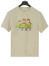 Surfing Foxes Logo Print Short Sleeve T-Shirt Beige - MAISON KITSUNE - BALAAN 2