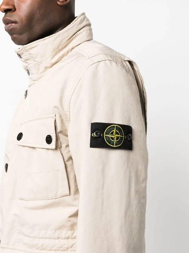 Men's Logo Patch Jacket Beige - STONE ISLAND - BALAAN 3