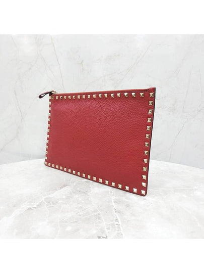 Lux You Red Rockstud logo clutch bag - VALENTINO - BALAAN 2