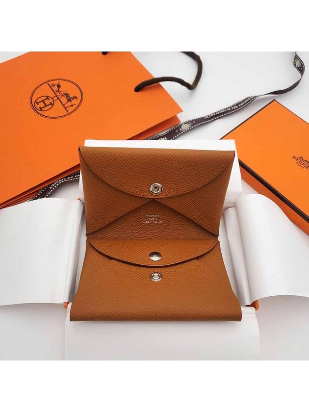 Calvi Duo Card Wallet Brown - HERMES - BALAAN 4