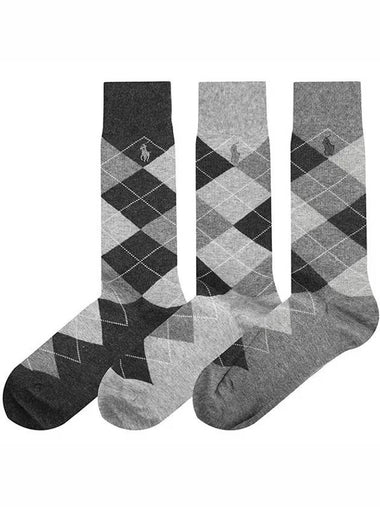 Socks Men s Classic Argyle Cotton Blend 3 Pack 8091PK GRAY - POLO RALPH LAUREN - BALAAN 1