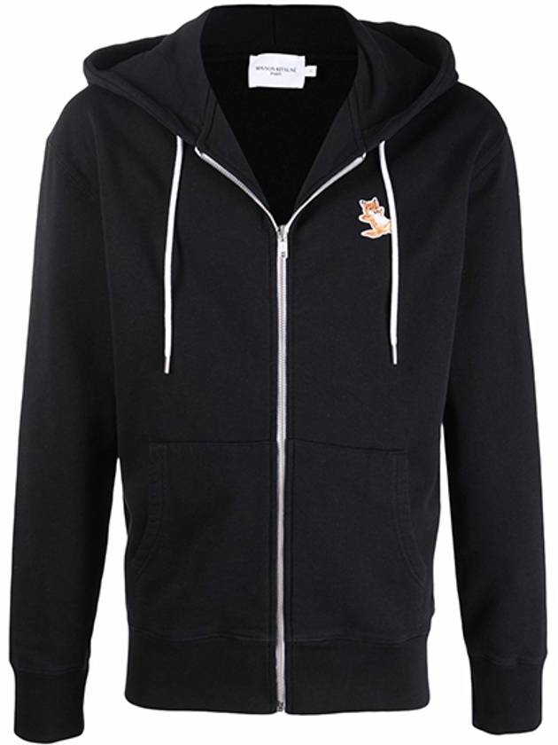 Chillax Fox Patch Zipped Hooded Jacket Black - MAISON KITSUNE - BALAAN 2