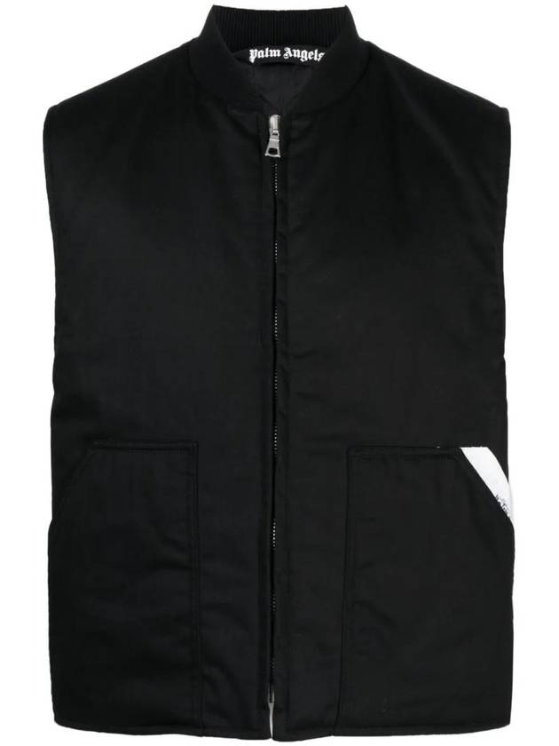 Sartorial Tape Zip-Up Gilet PMEA250E23FAB0011003 - PALM ANGELS - BALAAN 1