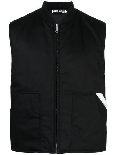 Sartorial Tape Zip-Up Gilet PMEA250E23FAB0011003 - PALM ANGELS - BALAAN 1