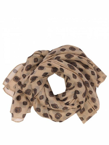 Biscotto Print Cashmere Muffler Beige - CELINE - BALAAN 1