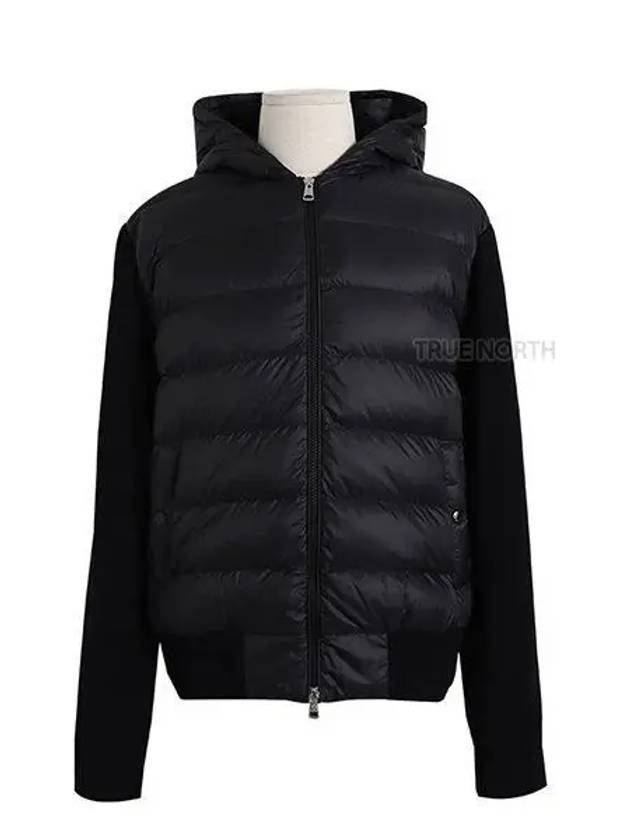 Men s 9B00008 M1131 999 Knit Mix Padded Zip up Cardigan Black 1061389 - MONCLER - BALAAN 1