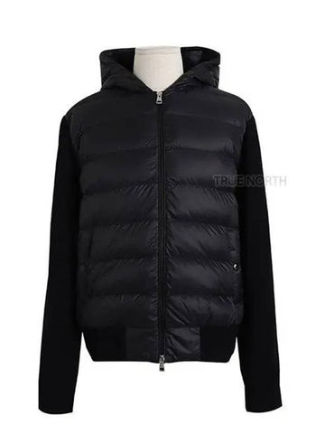 Men s 9B00008 M1131 999 Knit Mix Padded Zip up Cardigan Black 1061389 - MONCLER - BALAAN 1