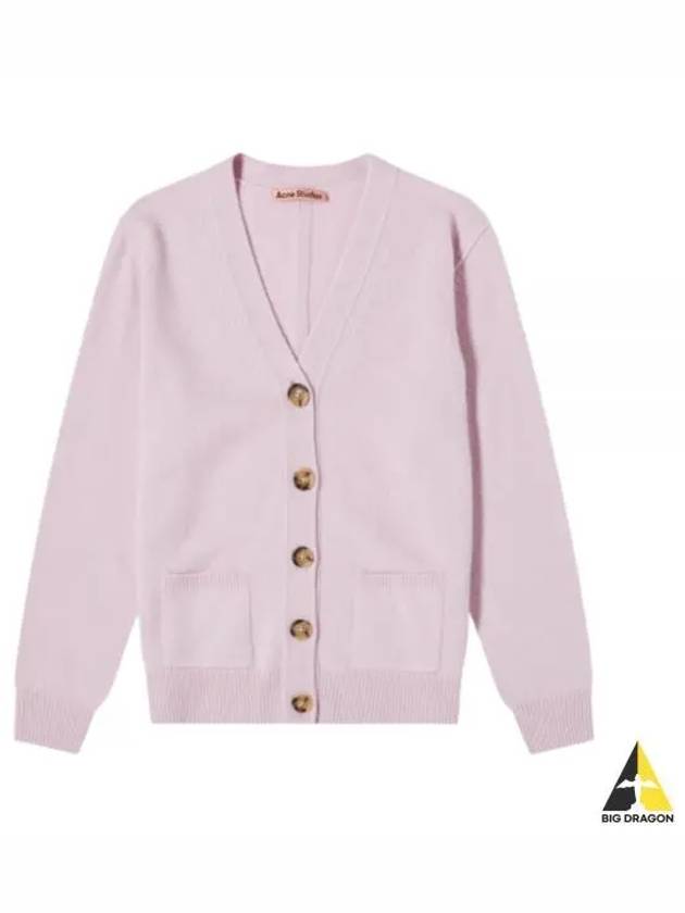 Wool Blend Cardigan Pale Lilac - ACNE STUDIOS - BALAAN 2