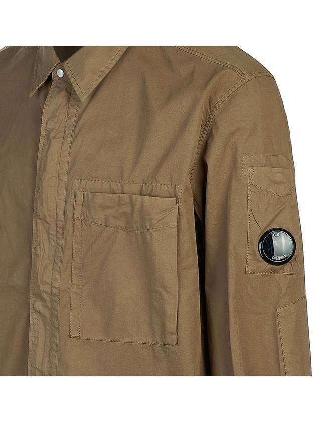 Gabardine Utility Long Sleeve Shirt Brown - CP COMPANY - BALAAN 6