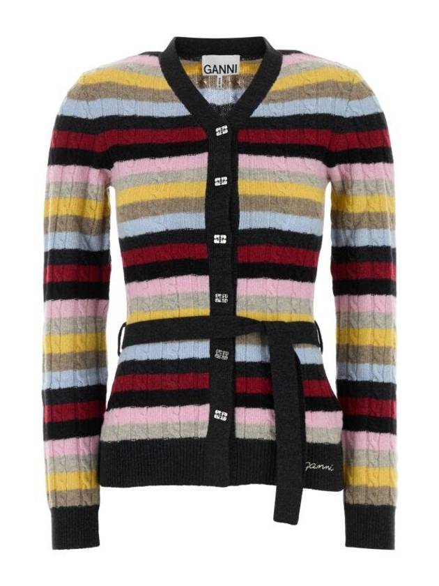 Stripe Belt Cardigan - GANNI - BALAAN 2