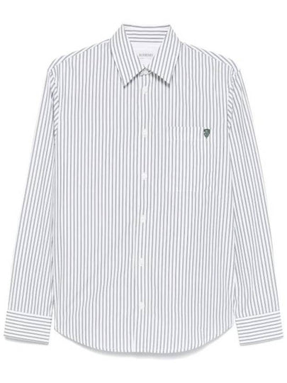 Striped Long Sleeve Shirt Chalk Conifer - BURBERRY - BALAAN 2