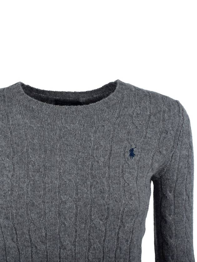 Ralph Lauren Gray Wool And Cashmere Cable-Knit Sweater - RALPH LAUREN - BALAAN 3