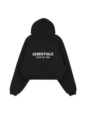 FEAR OF GOD ESSENTIALS Essential Fleece Crop Hoodie Black - FEAR OF GOD ESSENTIALS - BALAAN 1