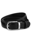 Round Buckle 30mm Reversible Leather Belt Black Brown - MONTBLANC - BALAAN 2