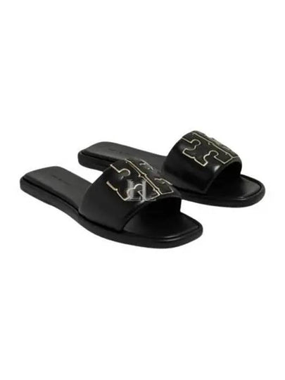 Double T Slide Slippers Black - TORY BURCH - BALAAN 2