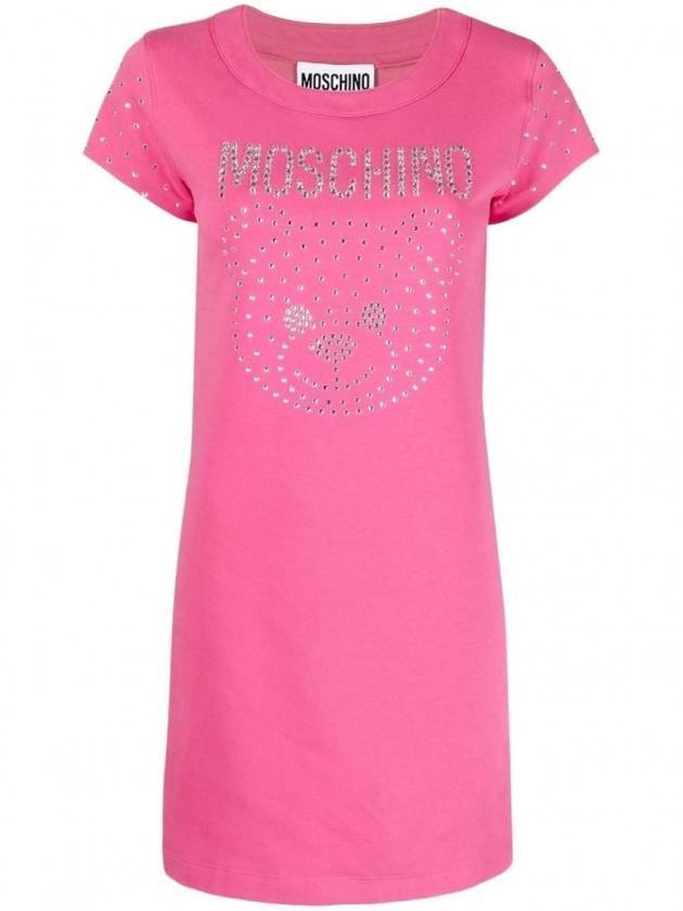 Women's Short Dress Pink - MOSCHINO - BALAAN 1