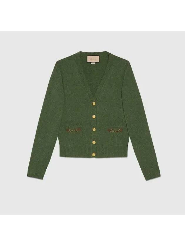 Horsebit Cashmere Cardigan Green - GUCCI - BALAAN 1