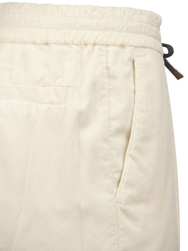 Men's Drawstring Straight Pants Ivory - BRUNELLO CUCINELLI - BALAAN 5