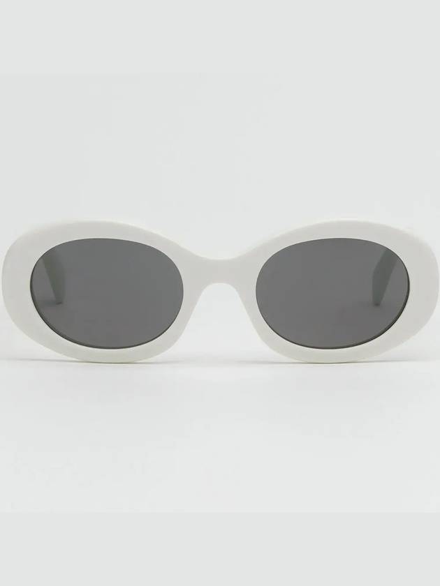 Eyewear Triomphe Logo Temple Sunglasses White - CELINE - BALAAN 4