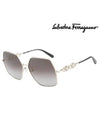 Ferragamo Sunglasses SF291S 703 Square Metal Men Women - SALVATORE FERRAGAMO - BALAAN 3