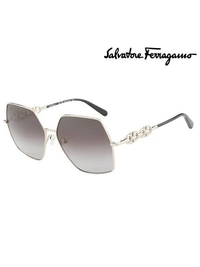 Eyewear Square Metal Sunglasses Grey - SALVATORE FERRAGAMO - BALAAN 2