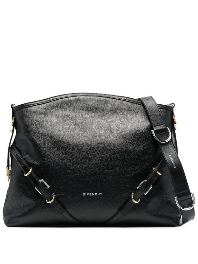 Voyou Medium Leather Shoulder Bag Black - GIVENCHY - BALAAN 2