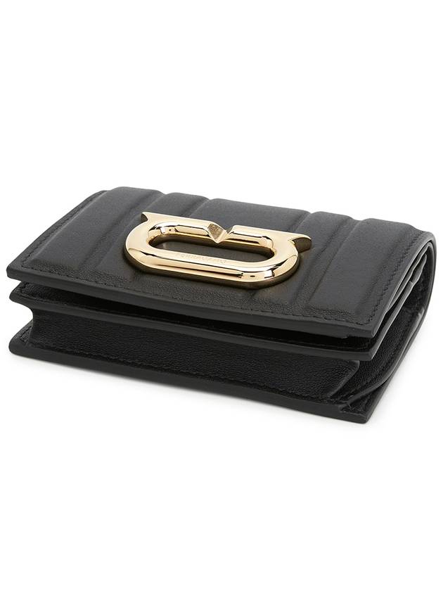 New Gancini Leather Half Wallet Black - SALVATORE FERRAGAMO - BALAAN 4