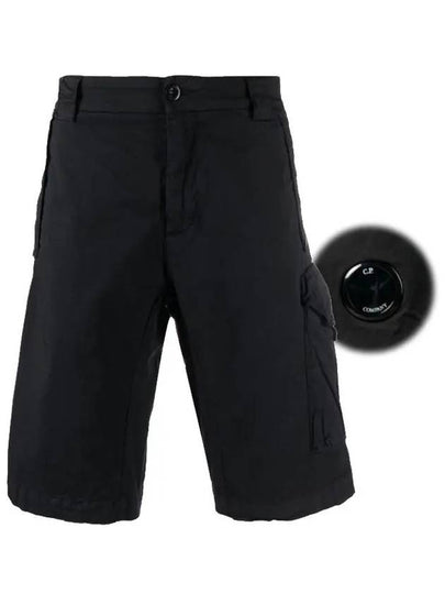 Lens Wappen Twill Stretch Cargo Shorts Black - CP COMPANY - BALAAN 2