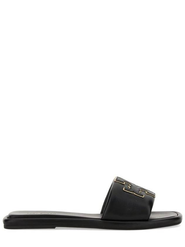 Double T Slide Slippers Black - TORY BURCH - BALAAN 4