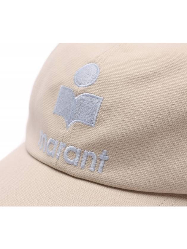 Tyron Logo Cotton Ball Cap Ecru Blue - ISABEL MARANT - BALAAN 4