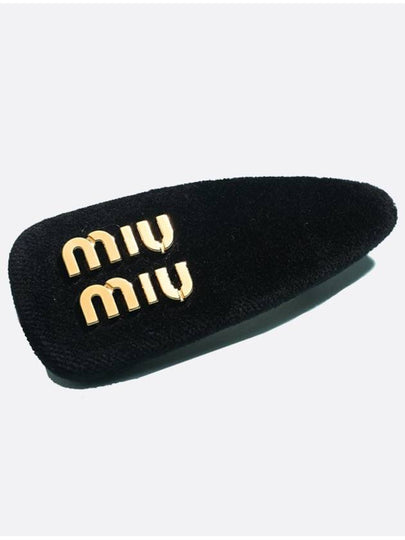 Velvet Hair Clip Black - MIU MIU - BALAAN 2