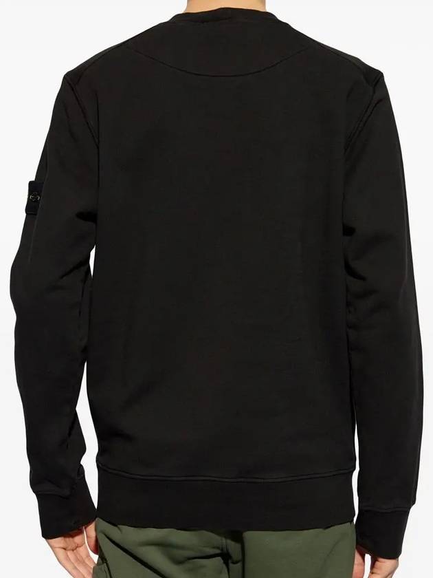 Compass Patch Cotton Sweatshirt Black - STONE ISLAND - BALAAN 4